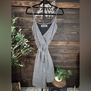 Abercrombie & Fitch Black and White Floral Midi Dress